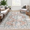 Washable Vintage Living Room Rugs, Retro Accent Large Bedroom Carpet, Textured Non Slip Area Rugs for Dining Room Office - 2 of 4