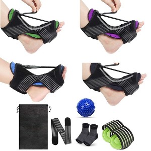 Ankle Brace Support For Men Women Adjustable Plantar Fasciitis Night Splint Relief Set (massage Ball Color Random) - 1 of 4