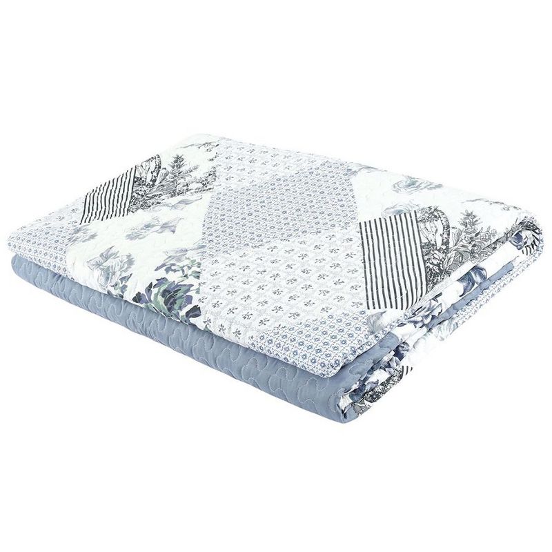 Legacy Decor 3 PCS Quilt Bedspread Coverlet Floral Patchwork Design Microfiber, 5 of 6