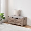 coucheta Storage Bench with Seating and 2 Safety Hinge, Farmhouse Entryway Bench with Storage, for Bedroom, Hallway, Living Room, Grey - 2 of 4