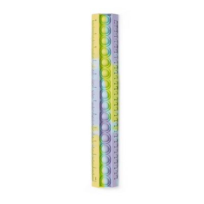 13" Bubble Pop Tie Dye Ruler Pastel Colorway - up&up™: Plastic Fidget Ruler, Stencil, Multicolored