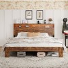 TiramisuBest King Size Wood Platform Bed Frame, Storage, LED Headboard, 2 USB, Noise Free, No Box Spring, Easy Assemble, Dark Brown - 3 of 4