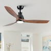YUHAO 56 in. Indoor Modern Contemporary Matte Black ABS Blades 6-speed Ceiling Fan with Light and Remote Control - 2 of 4