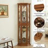 Corner Cabinet Display Case,Corner China Cabinet with Glass Doors,Cabinet with Customizable Glass Shelves and Inclusive Bead Bulb-Cuddlewood - 3 of 4