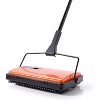 Manual Carpet Sweeper for Pet Hair, Dual Brush Lightweight Push Broom for Classrooms and Rugs, Non-Electric with Easy-Dump Dustbin - 2 of 4