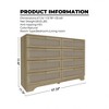 ORRD 8-Drawer Double Dresser, Boho Rattan Chest with Golden Handles, Wooden Dresser for Bedroom, Closet, or Living Room, Natural Finish - 3 of 4