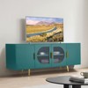 VEVOR TV Stand for TVs up to 75 inch, Modern Entertainment Center with Glass Doors and Gold Legs, TV Cabinet Storage with Adjustable Shelves, Green - 2 of 4