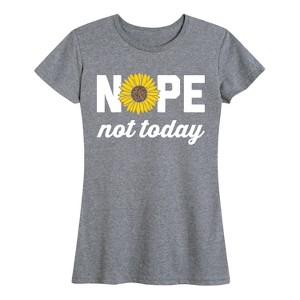 Women's - Instant Message - Nope Not Today Sunflower Short Sleeve Graphic T-Shirt - 1 of 4