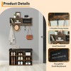 Coucheta Coat Rack Shoe Bench Set, Entryway Hall Tree with 31.5" Bench Shoe Rack, Wall Mounted Coat Rack Set with 5 Hooks, 8 Storage Shoe Cubbies - 3 of 4