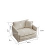 Modular Chenille Upholstered Accent Chair Set of 2,Living Room Comfy Side Chairs with Toss Pillow–The Pop Home - 4 of 4