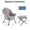 Lazy Chair with Ottoman, Large Lounge Accent Chair, Comfy Armchair with Folding Footrest - 3 of 4