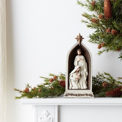 Holy Family Nativity Arch with Gold Accents, Set of 2