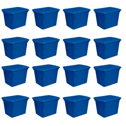 Sterilite 18 Gallon Orange Plastic Storage Container Bin Tote with Lid (16  Pack)