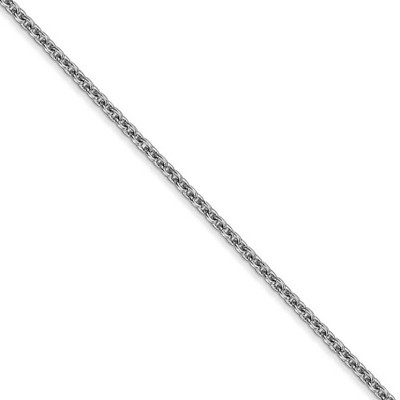 Black Bow Jewelry 1.8mm, 14k White Gold, Solid Cable Chain Necklace