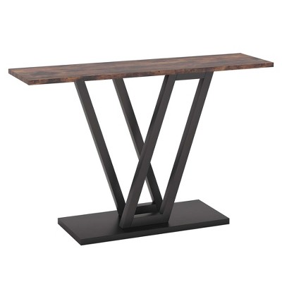 UbMelt 43.31 Inch Console Table,Industrial Console Table with Metal Base for Living Room,Hallway,Entryway,Brown
