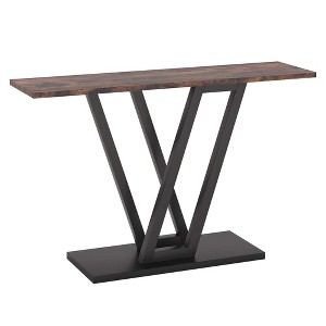 UbMelt 43.31 Inch Console Table,Industrial Console Table with Metal Base for Living Room,Hallway,Entryway,Brown - 1 of 4