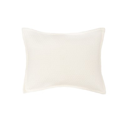 EY Essentials 20" x 26" Pernille Ivory Cotton Standard Sham - Machine Washable
