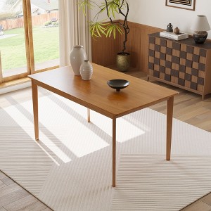 PAGED Modern Kitchen Table Wood Dining Table and Chair Set Including 1 Rectangle Table + 4 Back Chairs for Living Room - 1 of 4