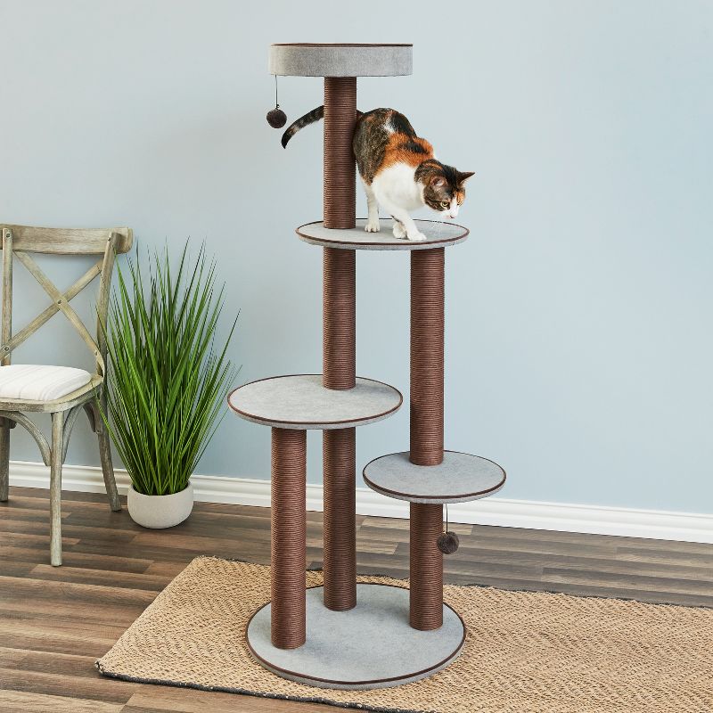 Two by Two Bloomfield - Gray Scratching Post Cat Furniture - 59.3 in. Tall, 1 of 17