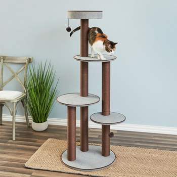 Two by Two Bloomfield - Gray Scratching Post Cat Furniture - 59.3 in. Tall