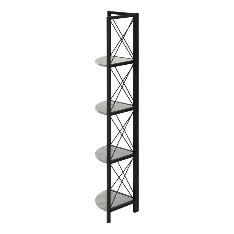 59.25" 4 Tier Mix Material X Design Etagere Bookcase - EveryRoom, 5 of 13