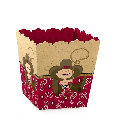 Big Dot of Happiness Little Cowboy - Party Mini Favor Boxes - Western Baby Shower or Birthday Party Treat Candy Boxes - Set of 12