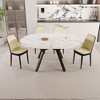 NicBex 47-63" Dining Table Set for 4 Modern Extendable Dining Table Metal Legs with 4 PU Chairs - 4 of 4