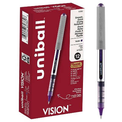 uni-ball Vision Rollerball Pens Fine Point Purple Ink Dozen (SAN60382)