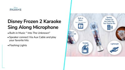 EKids Micrófono Karaoke Frozen Con Altavoz Integrado Y Luces, Conecta Tu MP3 Y Canta Como Elsa Y Anna