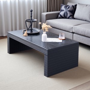 47.6" Modern Rectangular Coffee Table (Ribbed Design) - 1 of 4