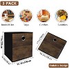 Aoibox Thickened Fabric Storage Bins Foldable Decorative Cube Organizer Basket Wood Grain for Closet Shelves Home Office 3 Pack 10.2x10.2x11in - 2 of 4