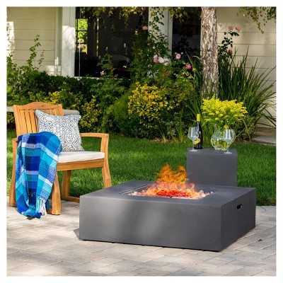 Aidan 40" Dark Gray Magnesium Oxide Gas Fire Pit Table
