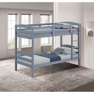 Twin Over Twin Bunk Bed with Ladder and Guard Rails for Bedroom - 1 of 4