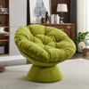 FONTOI Oversized Swivel Accent Chair, Swivel Barrel Chair, Upholstered Wingback Chair for Bedroom Living Room, Olive Blue, 33"*31.5"*37" - 4 of 4