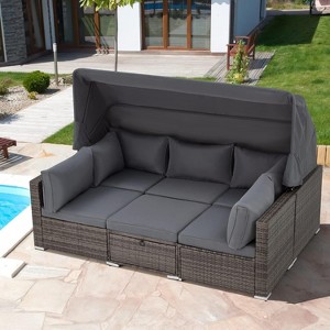 EROMMY 6 Pieces Patio Furniture Sets,Outdoor Sectional Sofa Set with Adjustable Backrest - 1 of 1