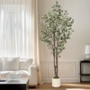 Garvee 5/6/7FT Artificial Eucalyptus Tree, Artificial Plant with White Planter，Large Faux Floor Plant Fake Silk Trees with Lights Home Decor Indoor - 3 of 4