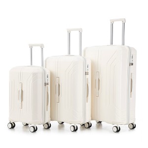 HDZNVF 3 Pcs in ABS Spinner Wheel Luggage, Carry on Suitcase, Matching Color, TSA Combination Lock (White) - 1 of 4