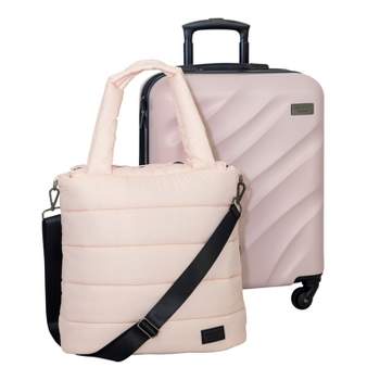 Geoffrey Beene Puffer Hardside 2 Pc Luggage Set, Blush
