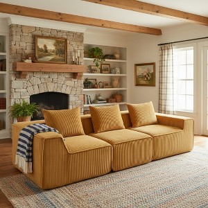 PINMOCO 111.4 inch Modular L-Shaped Sectional Sofa with Oversized Sofa and Soft Foam Cushions for Living Room - 1 of 4