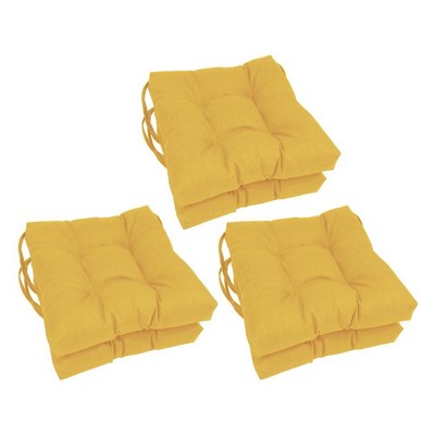 Blazing Needles, 16-inch Spun Polyester Solid Outdoor Square Tufted Chair Cushions (Set of 6)
