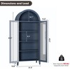 63.2" Arched Kitchen Pantry Cabinet, 5 Tier Display Shelf with Adjustable Shelf and 2 Large Glass Doors, for Kitchen, Dining Room, Living Room - 2 of 4