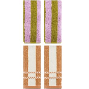 REGALWOVEN 4 Pcs Soft Absorbent Stripe Hand Towel for Bathroom, Kitchen - 1 of 4