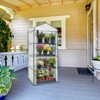 EAGLE PEAK Mini Greenhouse with Wire Shelves, Portable Green House with Roll-Up Zipper Door, 4 Tier, Clear/White PE Cover - 2 of 4
