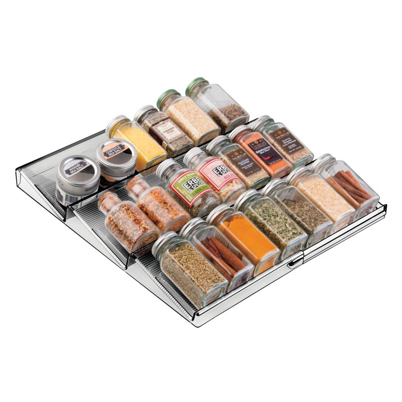 mDesign Expandable Plastic Spice Rack Kitchen Drawer Organizer, 3 Tiers, 5 of 7