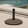 Maggift Round Umbrella Base, Heavy Duty Outdoor Umbrella Base with Turning Knob, for Patio, Poolside, Brown, 17.72"*17.72“*13.25" - 4 of 4