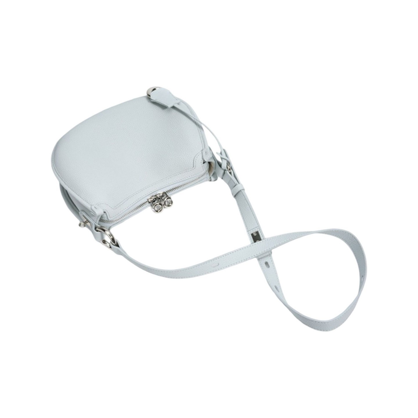 Женская сумка Alilang Crescent Leather Shoulder Purse with Adjustable Strap Multi Length Carry and Pebbled Finish - Blue — фото 7
