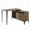 Vynxaria Rustic Oak Writing Desk Sliding Barn Door Industrial-Rustic Design for Home Offices - 3 of 4