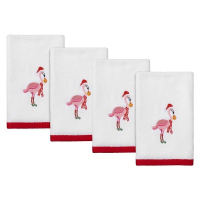 Avanti Linens Flamingo Jingle 4-Pack Fingertip Towel Set
