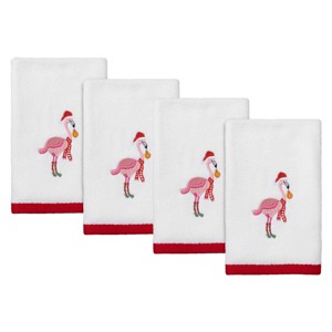 Avanti Linens Flamingo Jingle 4-Pack Fingertip Towel Set - 1 of 3