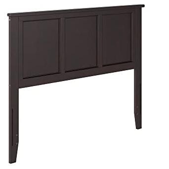 Madison Full Espresso Wood Panel Headboard with USB Charger